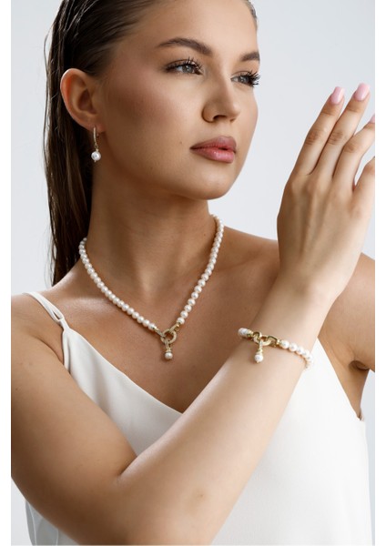 Halka Kilitli Doğal İnci Bileklik modelleri