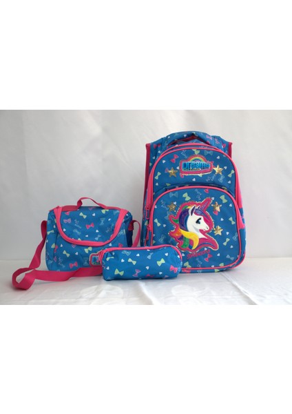 Mavi ve Pembe Renk Unicorn Model Kız Çocuk Ilkokul Sırt Çantası fırsatları
