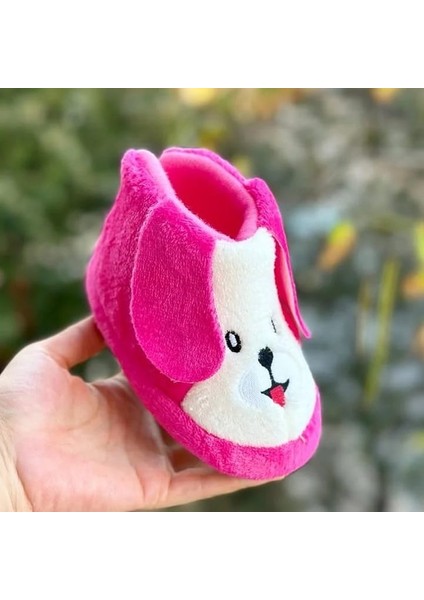 Çocuk Panduf Emojili Köpek Figürlü Çocuk Panduf Anaokulu Kreş Ev Ayakkabısı Ev Botu