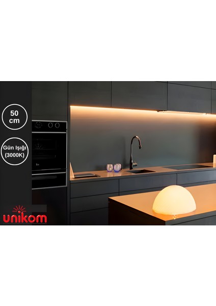 Mutfak Tezgah Altı Dekoratif LED Aydınlatma Armatür 50 cm On-Off Tuşlu Gün Işığı