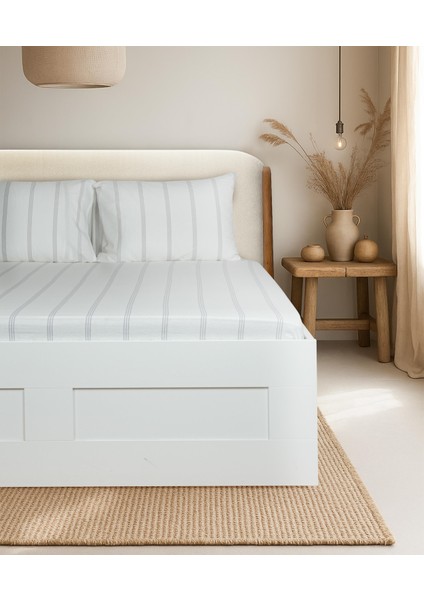 Cotton Collection Tek Kişilik Çizgili Çarşaf Seti Seroya