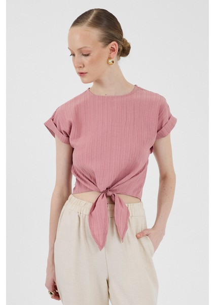 Gül Ön Bağlama Detaylı Bluz 8071A