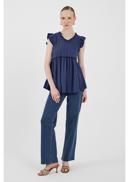 Laci Fırfır Kol Detaylı Bluz 8053A modelleri