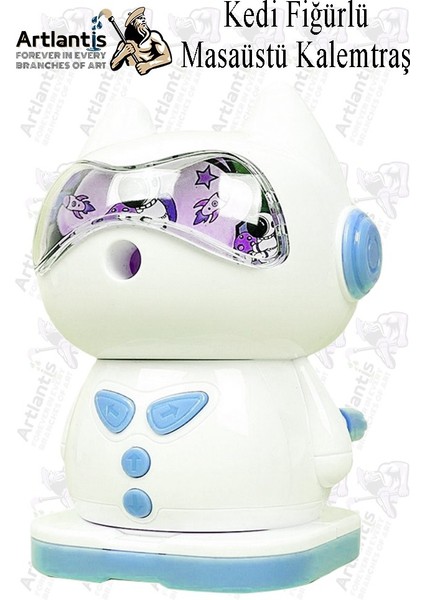 Kollu Kalemtraş Masa Tipi Kedi Figürlü 1 Adet Masaüstü Kollu Kalem Tıraş Kalem Sınıf Ofis Okul
