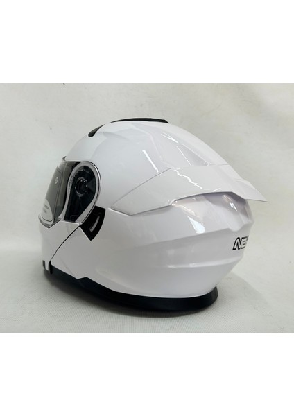 Çene Açılır Kask TK912 Parlak Beyaz Iç Güneş Vizörlü fiyatları