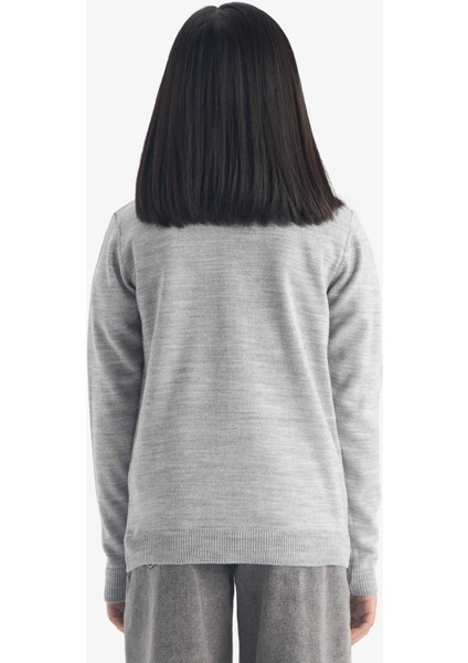 Kız Çocuk V Yaka Düğmeli Okul Triko Hırkası E7708A825AU