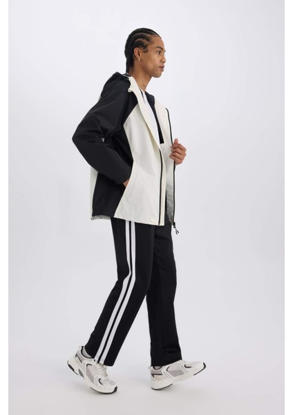 Fit Sporcu Jogger Eşofman Altı Standart Fit Standart Paça Skuba Dalgıç Kumaş Beli Lastikli Düz Paça