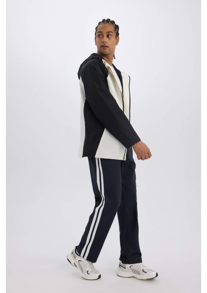 Fit Sporcu Jogger Eşofman Altı Standart Fit Standart Paça Skuba Dalgıç Kumaş Beli Lastikli Düz Paça