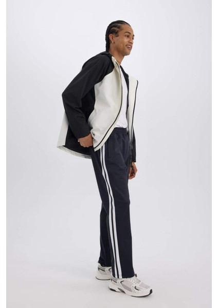 Fit Sporcu Jogger Eşofman Altı Standart Fit Standart Paça Skuba Dalgıç Kumaş Beli Lastikli Düz Paça