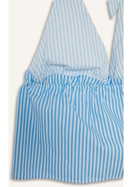 Coool Poplin Boyundan Bağlamalı Bluz F9621AX25AU