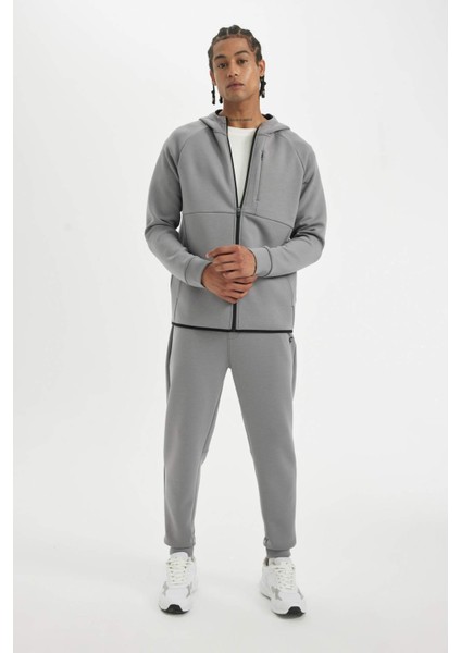 Fit Slim Fit Sporcu İnce Jogger Eşofman Altı Dar Kesim Skuba Dalgıç Kumaş Standart Paça Beli Bağcıklı Lastikli Paça Z9112AZ24AU