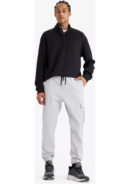Fit Sporcu Jogger Eşofman Altı Standart Fit Üç Cepli Beli Bağcıklı Lastikli Paça D3741AX24WN