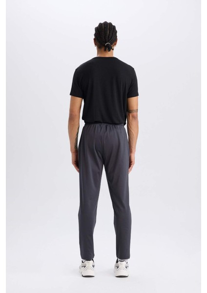 Fit Sporcu Jogger Eşofman Altı Slim Fit Dar Kesim Standart Paça Skuba Dalgıç Kumaş Beli Lastikli Düz Paça E3930AX24WN