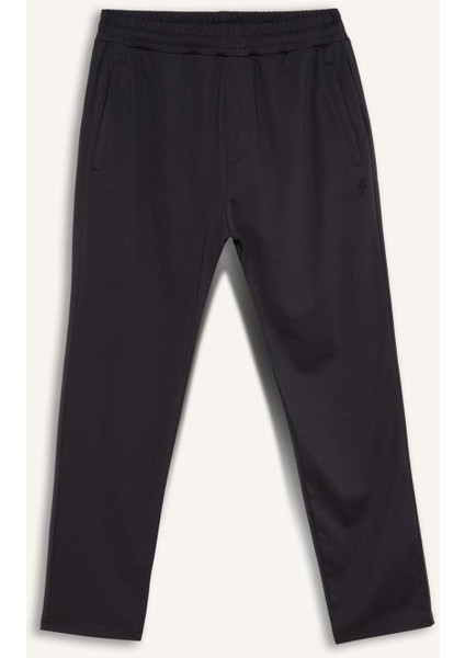 Fit Sporcu Jogger Eşofman Altı Slim Fit Dar Kesim Standart Paça Skuba Dalgıç Kumaş Beli Lastikli Düz Paça E3930AX24WN