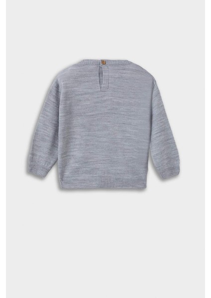 Erkek Bebek Bisiklet Yaka Araba Baskılı Triko Kazak F2586A525WN