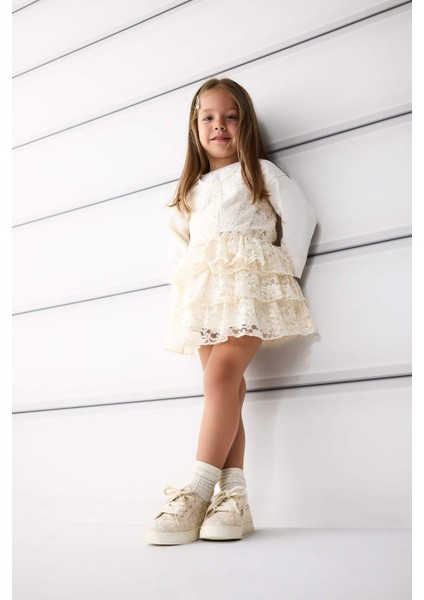 Kız Bebek Beli Lastikli Dantel Etek G1350A525AU indirimleri