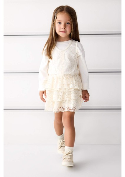 Kız Bebek Beli Lastikli Dantel Etek G1350A525AU