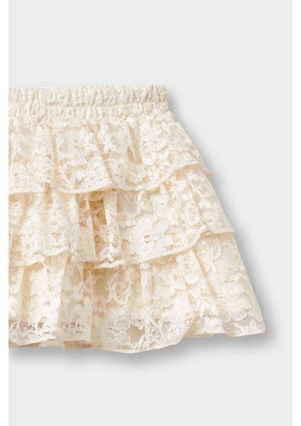 Kız Bebek Beli Lastikli Dantel Etek G1350A525AU