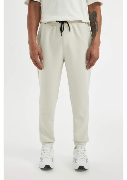 Fit Jogger Eşofman Altı Slim Fit Dar Kesim Skuba Dalgıç Kumaş Lastikli Paça Beli Bağcıklı Cepli Z9112AZ24AU