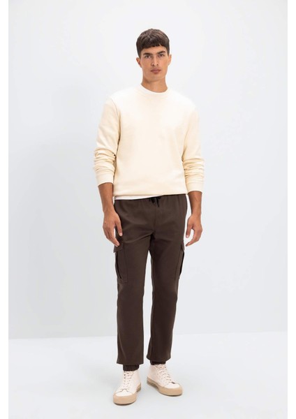 Yazlık Jogger Taktik Pantolon Kargo Cepli Beli Bağcıklı Lastikli Paça D1044AX24AU