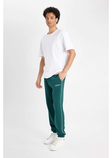 Regular Fit Jogger Eşofman Altı Fleto Cepli Baskılı Beli Bağcıklı Lastikli Paça D2025AX24WN