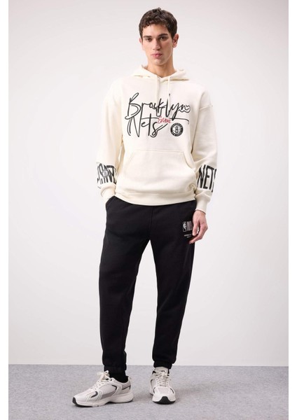 Fit NBA Wordmark Kalın Jogger Eşofman Altı Standart Fit Cepli Lastikli Paça D6576AX25SP