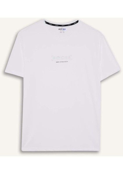 Fit Standart Fit Yumuşak Tuşe Bisiklet Yaka Baskılı Kısa Kollu Tişört C9268AX25AU