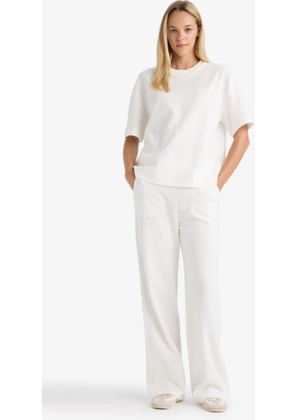 Straight Fit Geniş Bol Paça Basic Düz Cepli Eşofman Altı D3759AX25AU