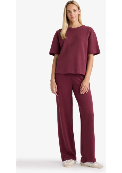 Straight Fit Geniş Bol Paça Basic Düz Cepli Eşofman Altı D3759AX25AU