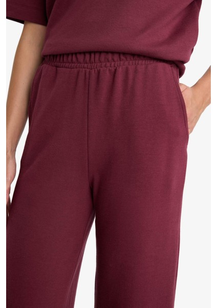 Straight Fit Geniş Bol Paça Basic Düz Cepli Eşofman Altı D3759AX25AU