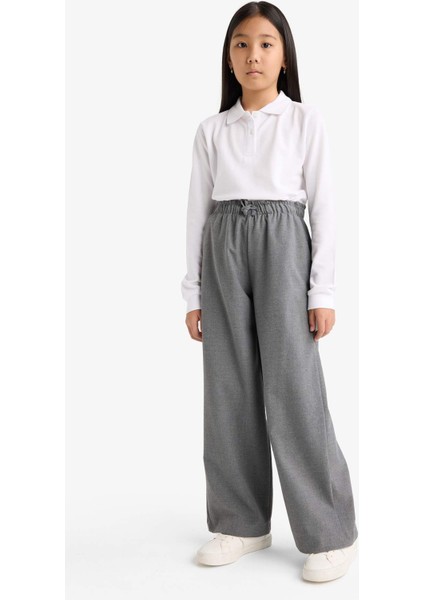 Kız Çocuk Wide Leg Geniş Paça Okul Pantolonu F2257A825AU