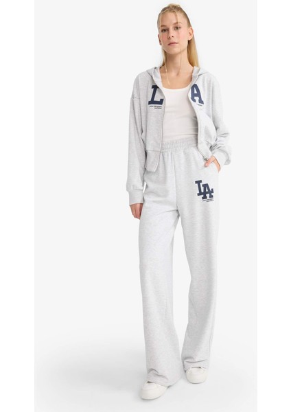 Coool Wide Leg Geniş Paça Beli Lastikli Baskılı Eşofman Altı F8912AX25WN