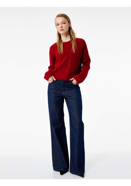 Uzun Kollu Bisiklet Yaka Basic Triko Kazak