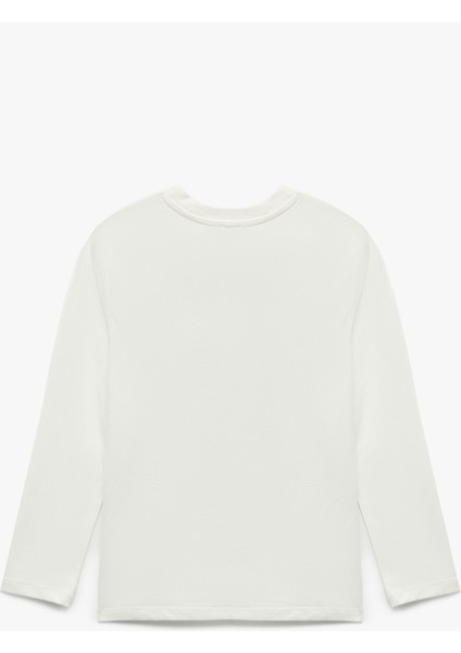 Pamuklu Uzun Kollu Bisiklet Yaka Unicorn Baskılı Tişört fiyatları