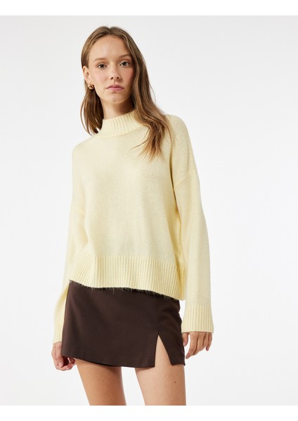 Dik Yaka Uzun Kollu Basic Triko Kazak fiyatları