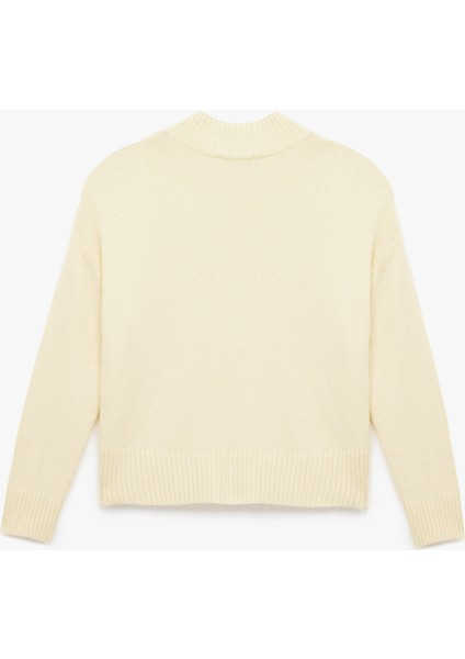 Dik Yaka Uzun Kollu Basic Triko Kazak fırsatları