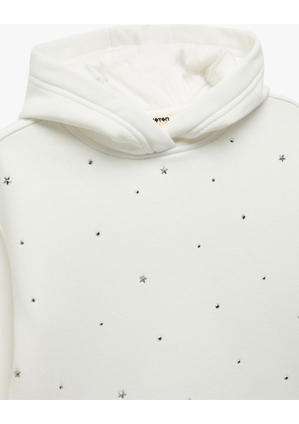 Şardonlu Uzun Kollu Oversize Kapşonlu Sweatshirt modelleri