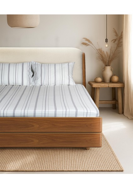 Cotton Collection Tek Kişilik Çizgili Çarşaf Seti Solinea