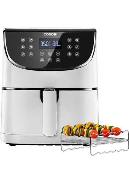 Premium XXL 5.8-Quart ( 5.5 Litre ) - 1700W Dokunmatik Panelli Yağsız AirFryer Fritöz - Beyaz fırsatları