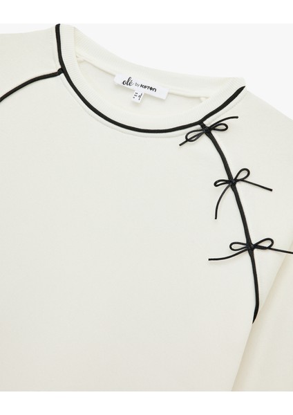 Uzun Kollu Fiyonklu Bisiklet Yaka Oversize Sweatshirt modelleri