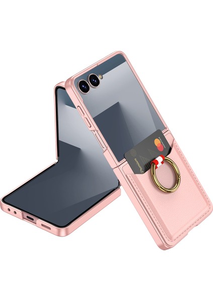 Galaxy Z Flip 7 Kıpta Yüzüklü Kartlıklı Kılıf