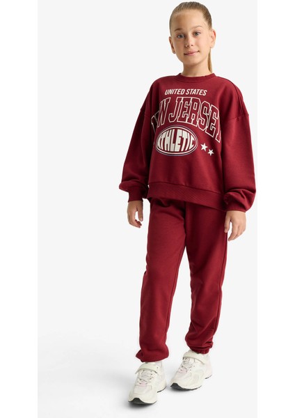 Kız Çocuk 2'li Takım Baskılı Sweatshirt Eşofman Altı E6416A825AU fiyatları