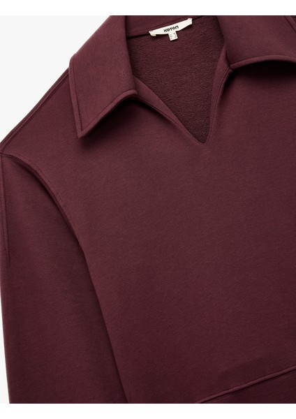 Regular Fit Üç Iplik Uzun Kollu Polo Yaka Sweatshirt modelleri
