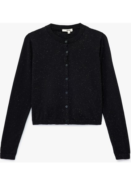 Regular Fit Uzun Kollu Bisiklet Yaka Triko Hırka