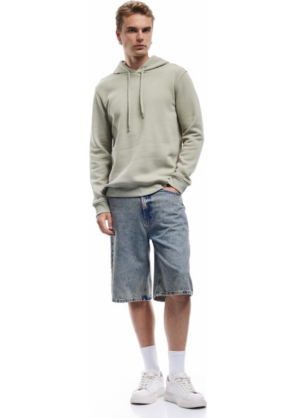 Şardonlu Uzun Kollu Basic Kapşonlu Sweatshirt fiyatları