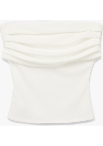 Krep Kumaş Slim Fit Drape Detaylı Straplez Bluz fiyatları
