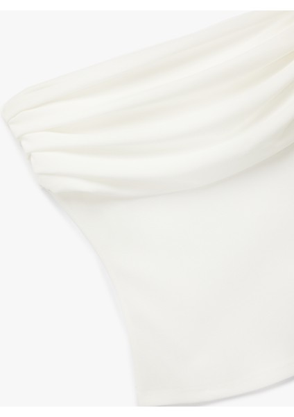 Krep Kumaş Slim Fit Drape Detaylı Straplez Bluz modelleri