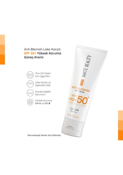Anti Blemish Spf 50 Yüksek Korumalı Leke Karşıtı Yüz Vücut Su Bazlı Güneş Kremi 75 ml fiyatları