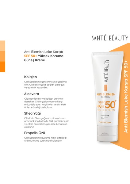 Anti Blemish Spf 50 Yüksek Korumalı Leke Karşıtı Yüz Vücut Su Bazlı Güneş Kremi 75 ml modelleri