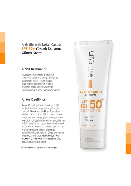 Anti Blemish Spf 50 Yüksek Korumalı Leke Karşıtı Yüz Vücut Su Bazlı Güneş Kremi 75 ml fırsatları